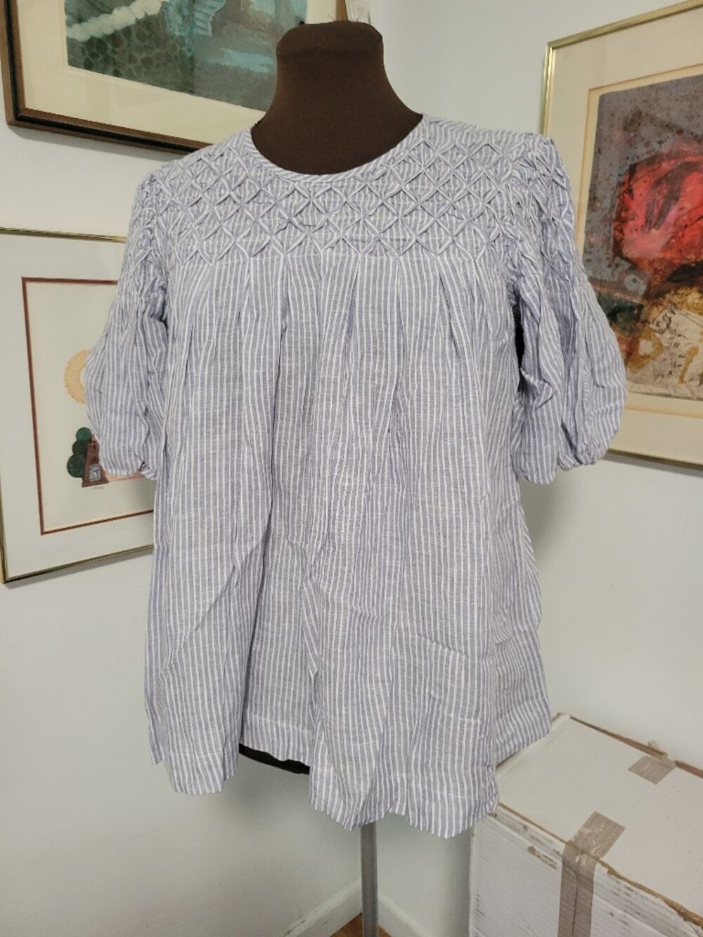 Antropolgie Linen Blend Criss-Cross Boho Chic Cropped Top